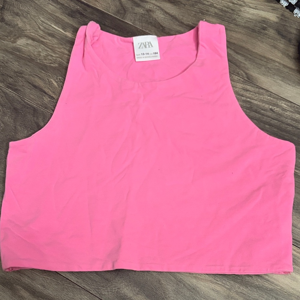 Zara Sleeveless Neon Cropped Tank
